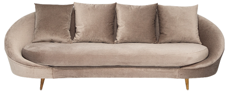 location canapé événementiel Canapé Demi lune - Moutard