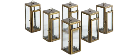 Décoration Événementielle Lanterne Mini Bungalow Laiton