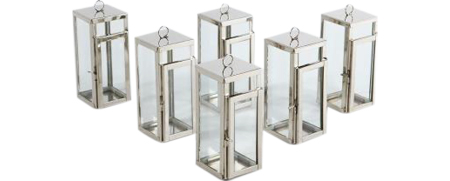 Décoration Événementielle Lanterne Mini Bungalow Nickel