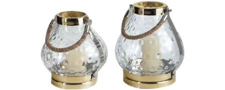 Décoration Événementielle Lanterne Coastal Hammered Laiton