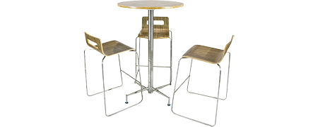 location table tabouret bar Ensemble Mange-Debout Tabouret - Zebrano